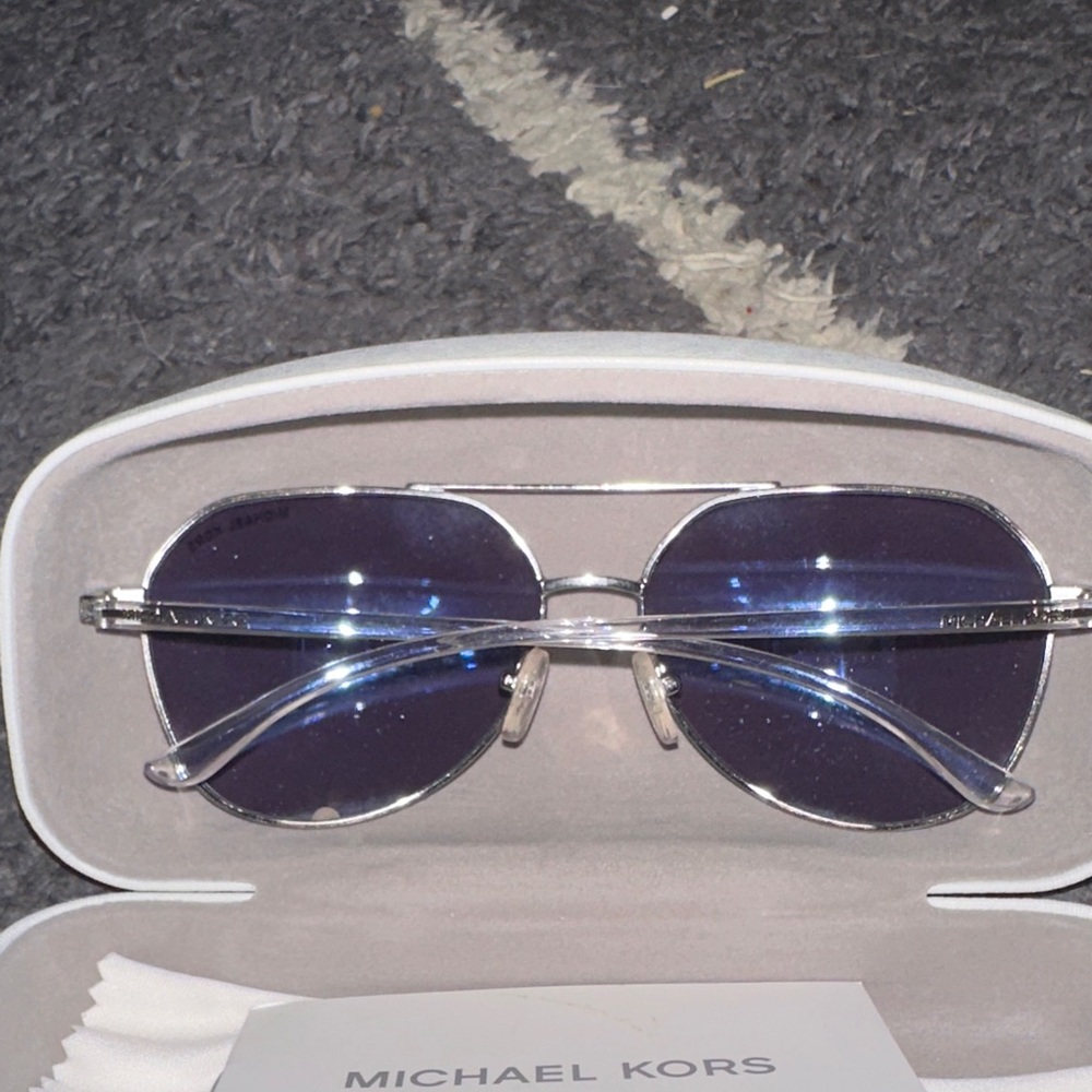 Michael Kors Silver and Black Aviator Sunglasses - Picture 2 of 4